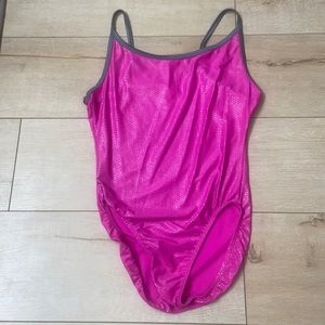 AL PINK & gray gymnastics leotard